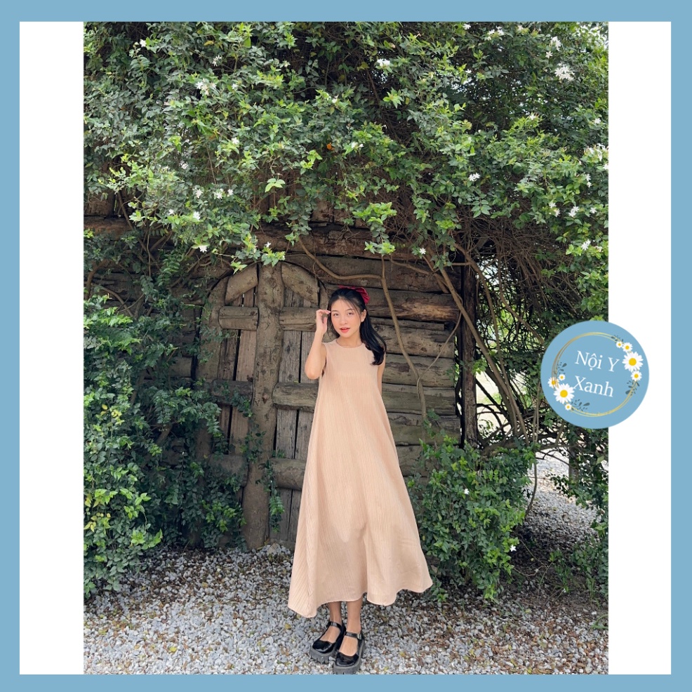 Váy Gân Sát Nách Trơn Hai Lớp Hàn Quốc, Chất Mềm Mát, Đẹp, Freesize Dưới 65kg nội y xanh chất đẹp