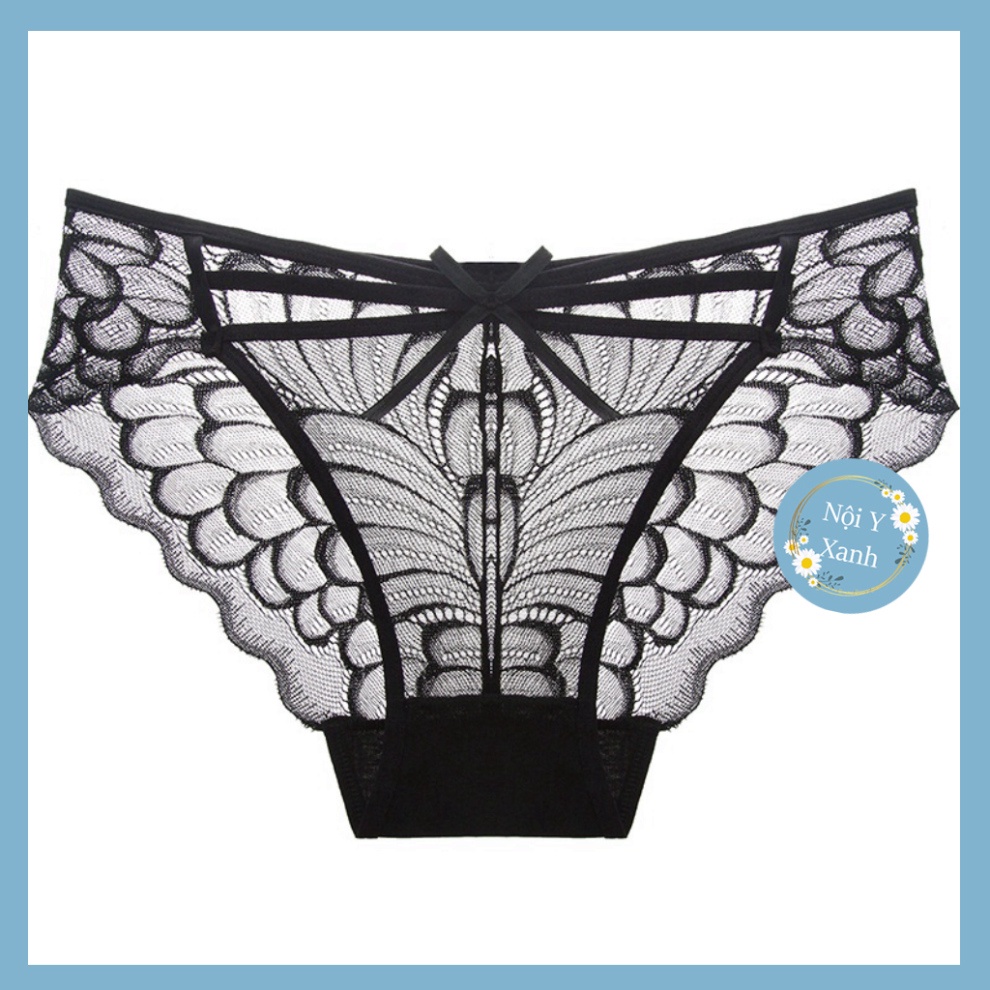 Quần lót ren lưới đính nơ siêu gợi cảm sexy lấy cảm hứng từ đôi cánh buterfly 9066 Brabikini nội y xanh chất đẹp