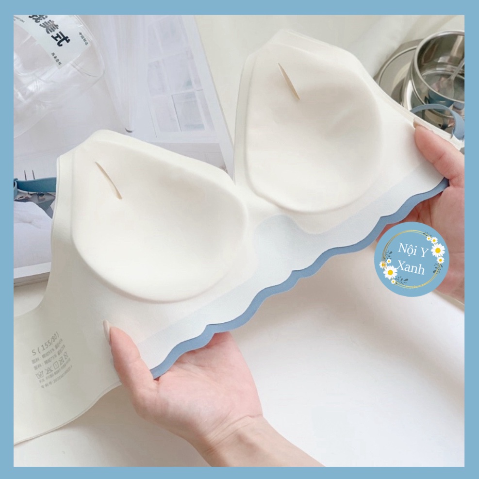 Áo Lót Nữ Đúc Tim Su Non Cao Cấp Tàng Hình, Không Gọng, Siêu Mềm Mịn 2224 nội y xanh chất đẹp