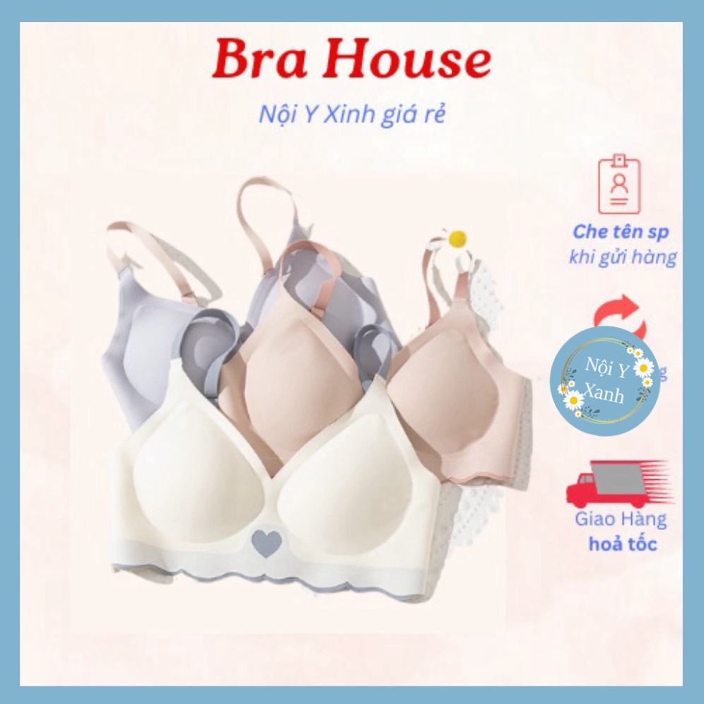 Áo Lót Nữ Đúc Tim Su Non Cao Cấp Tàng Hình, Không Gọng, Siêu Mềm Mịn 2224 nội y xanh chất đẹp