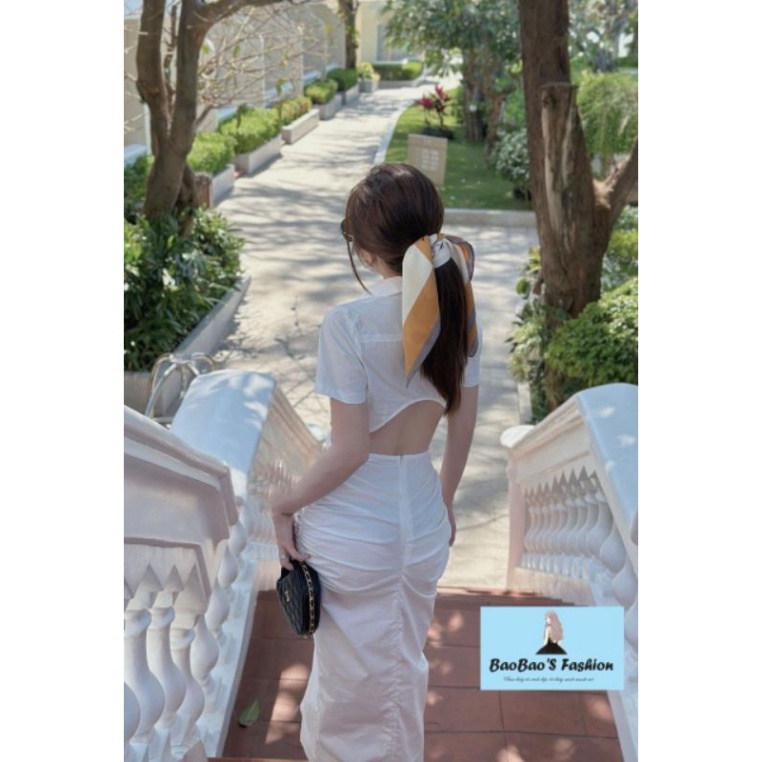 Đầm sơmi khoét eo lịch sự gợi cảm !