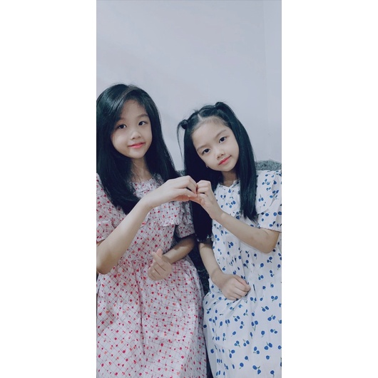 Váy hoa nhí 2 màu xuất Hàn cho Bé