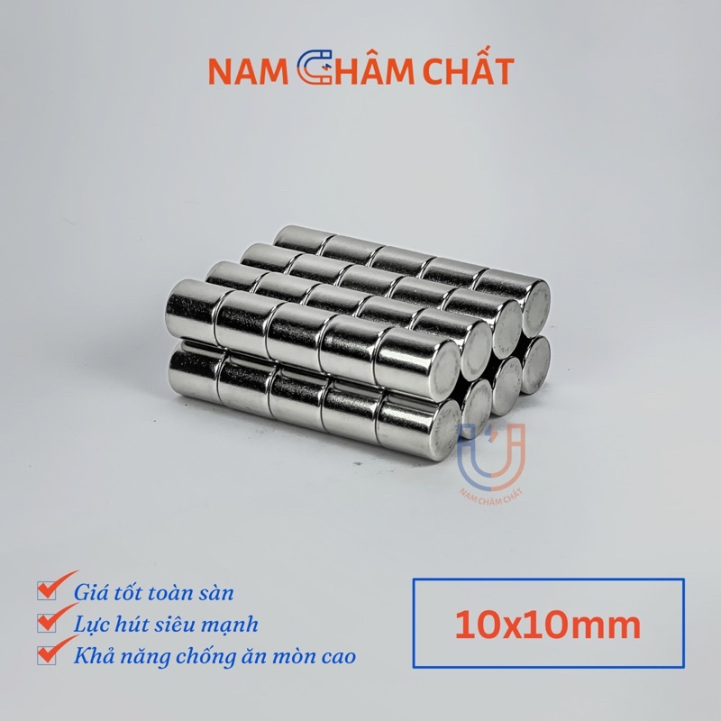 nam châm neodymium, nam châm trắng 10x10mm