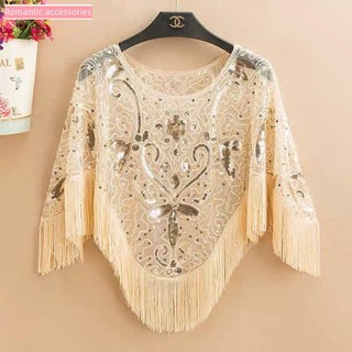  Phụ Kiện Lãng Mạn Phụ Kiện Lãng Mạn  Áo Cánh Dơi Cỡ Lớn Phối Khăn Choàng Tua Rua Chống Nắng Thêu Họa Tiết Cho Nữ 