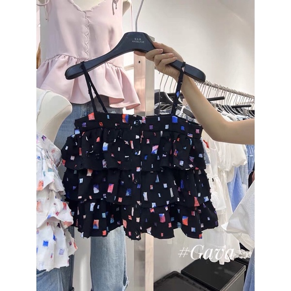 Áo 2s bò kiểu tầng phối màu gava