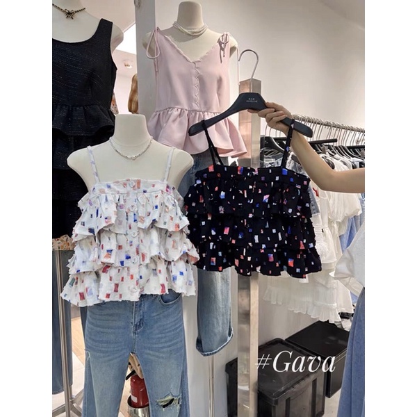 Áo 2s bò kiểu tầng phối màu gava