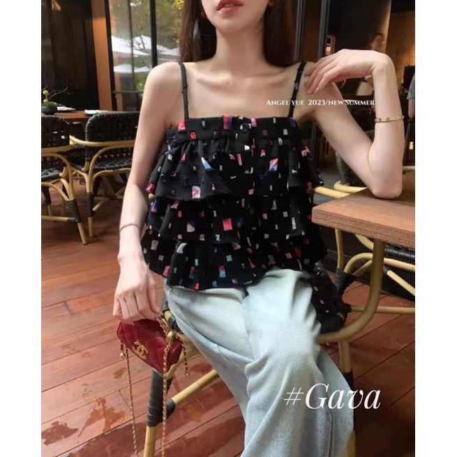 Áo 2s bò kiểu tầng phối màu gava