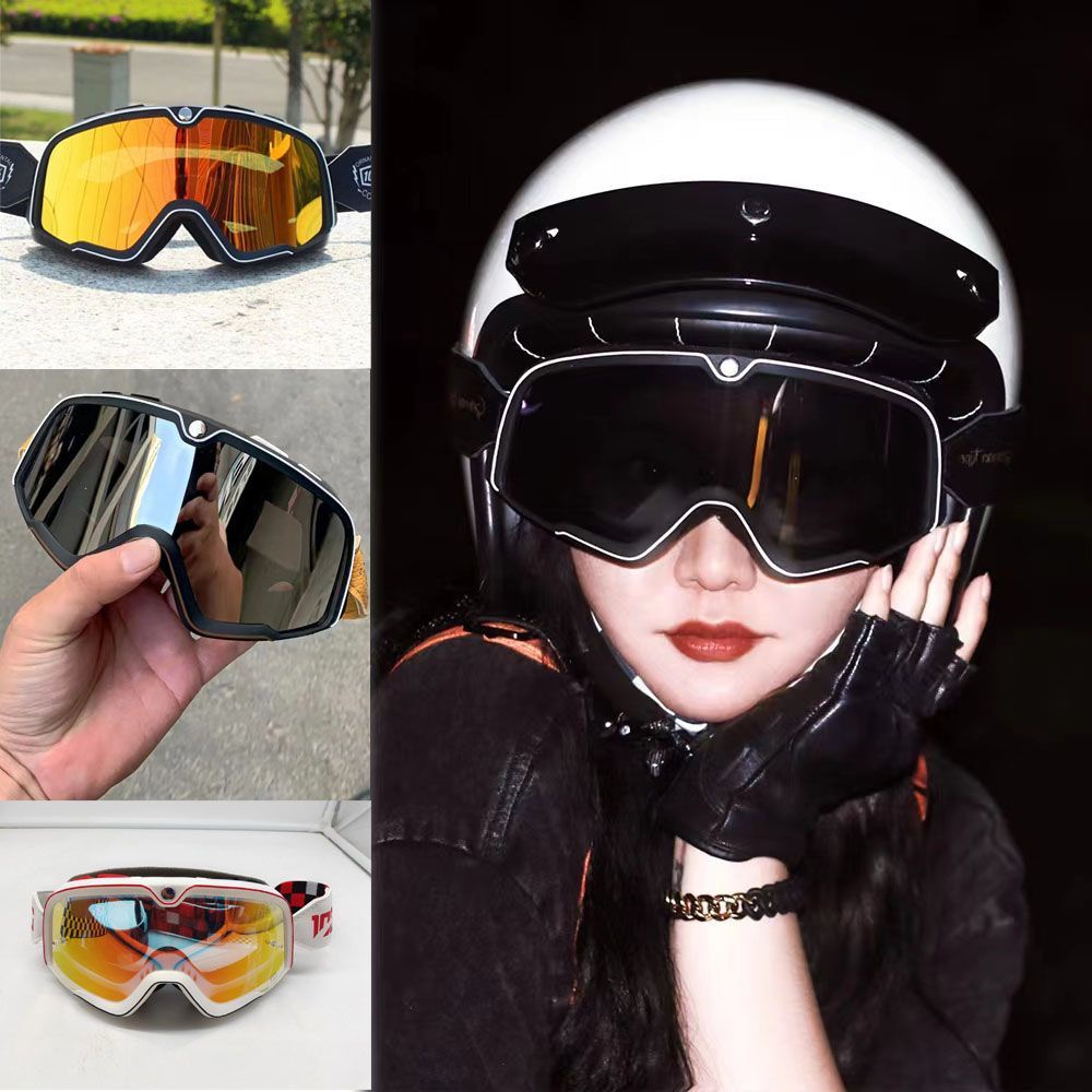 Kính Gắn Mũ Bảo Hiểm Xe Mô Tô Harley Phong Cách retro