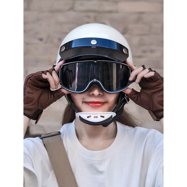 Kính Gắn Mũ Bảo Hiểm Xe Mô Tô Harley Phong Cách retro