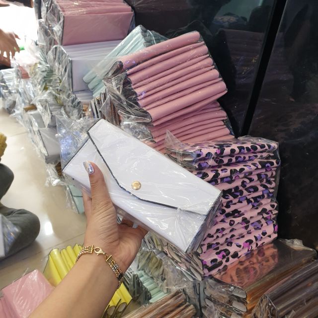 Ví da đựng kính trang nâu - Hàng cao cấp giao màu ngẫu nhiên