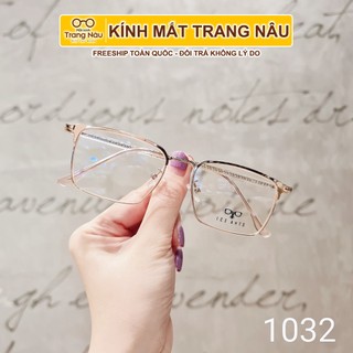 Gọng kính nam nữ kim loại mắt vuông thanh mảnh nhẹ nhàng màu sắc thời trang 1032