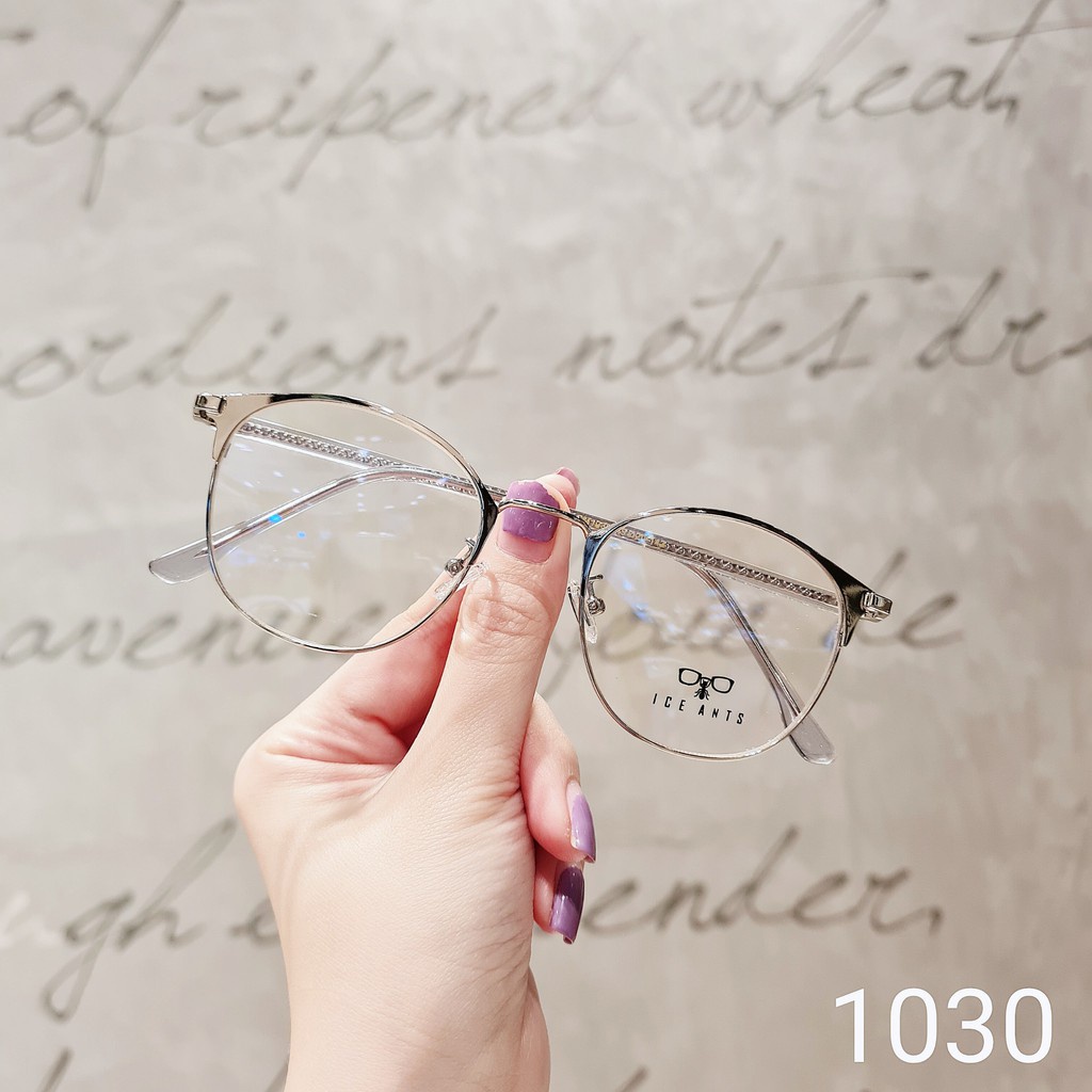 Gọng kính nữ kim loại mắt tròn thanh mảnh nhẹ nhàng 1030