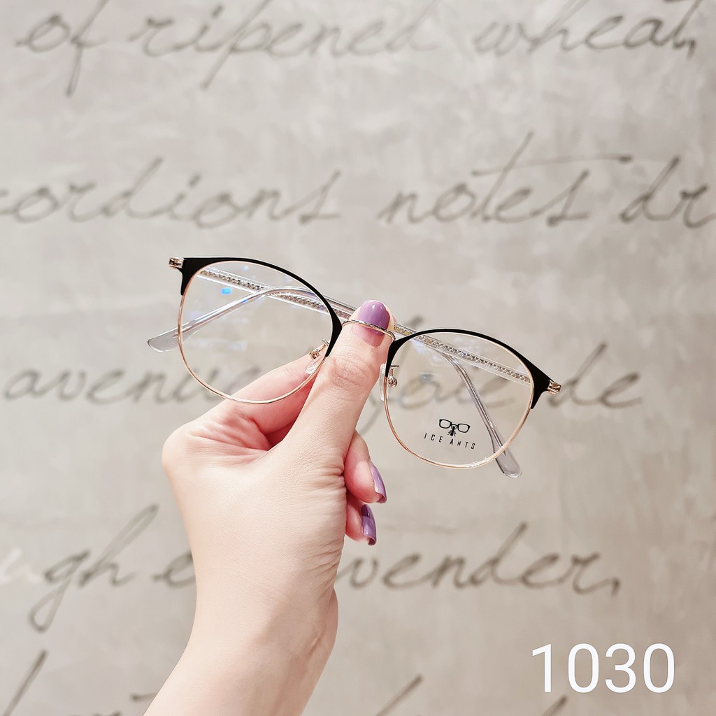 Gọng kính nữ kim loại mắt tròn thanh mảnh nhẹ nhàng 1030
