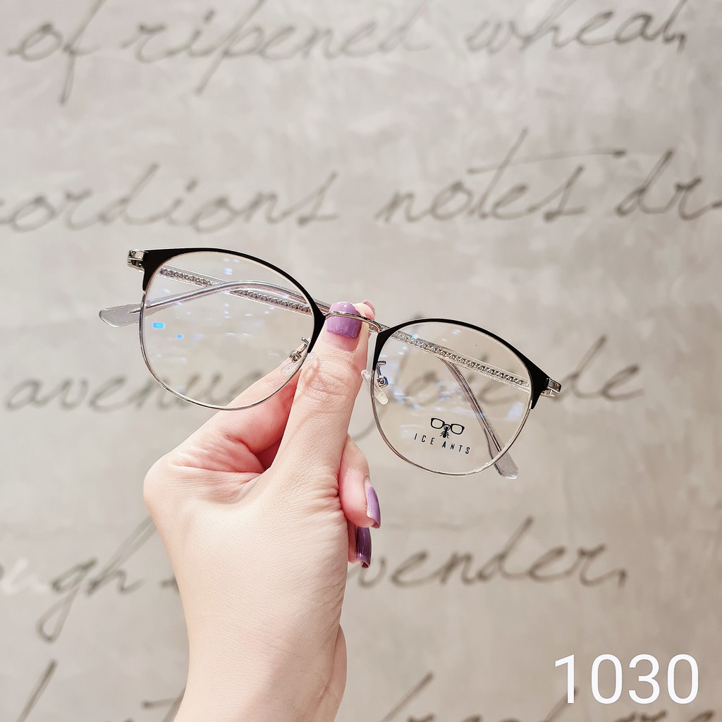 Gọng kính nữ kim loại mắt tròn thanh mảnh nhẹ nhàng 1030
