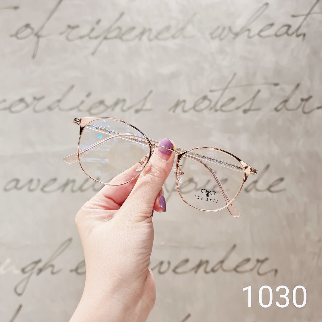 Gọng kính nữ kim loại mắt tròn thanh mảnh nhẹ nhàng 1030