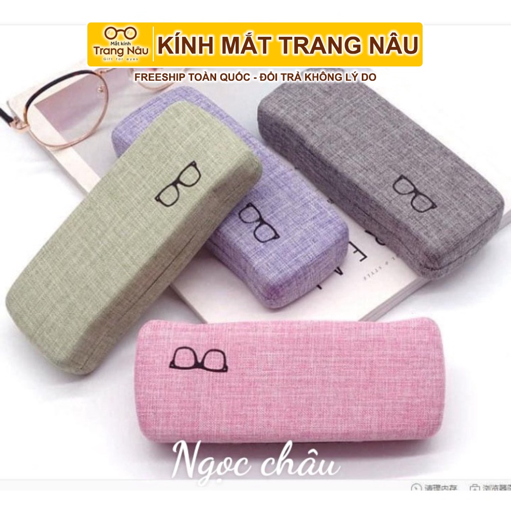 Hộp vải đựng kính mát - chất liệu kim loại kết hợp vải( giao màu ngẫu nhiên)