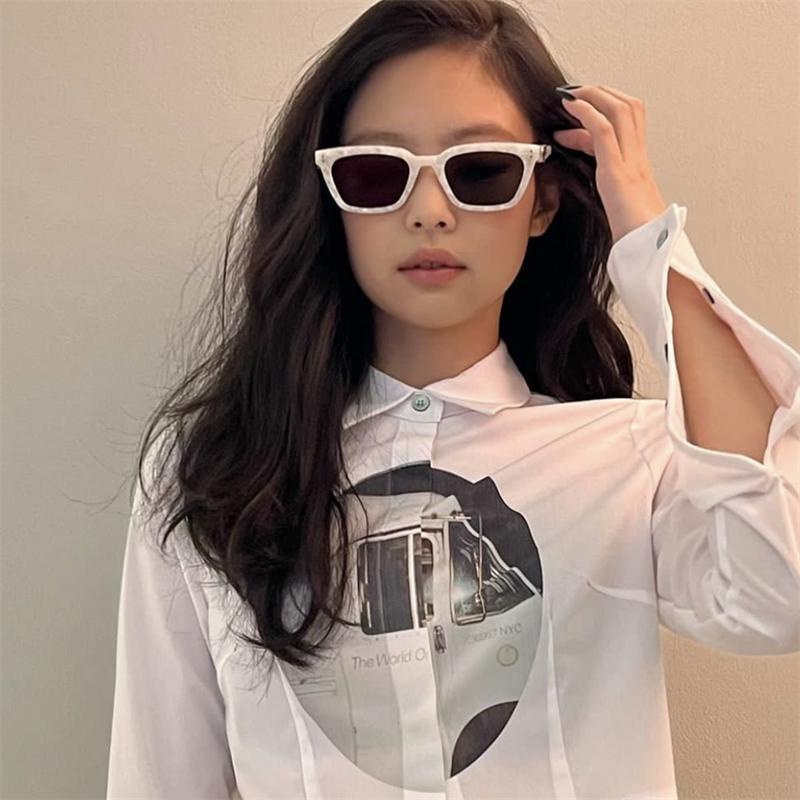 Kính Mát Gọng Tròn Họa Tiết Đá Cẩm Thạch Thời Trang Cho Nữ