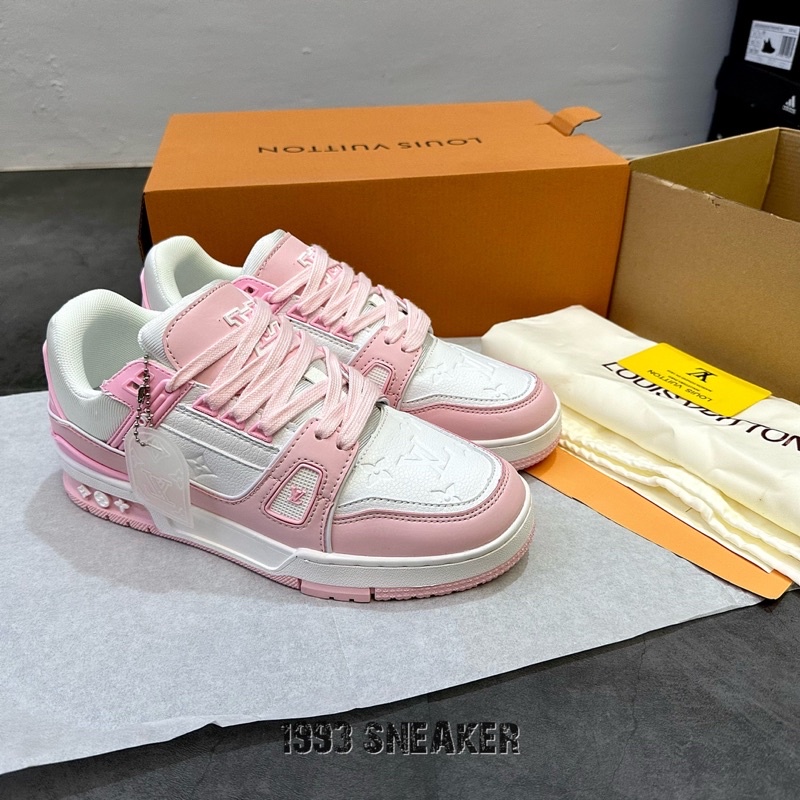 Giày Sneaker TrainerLV Hồng | Hộp rút, phụ kiện Hàng Trung