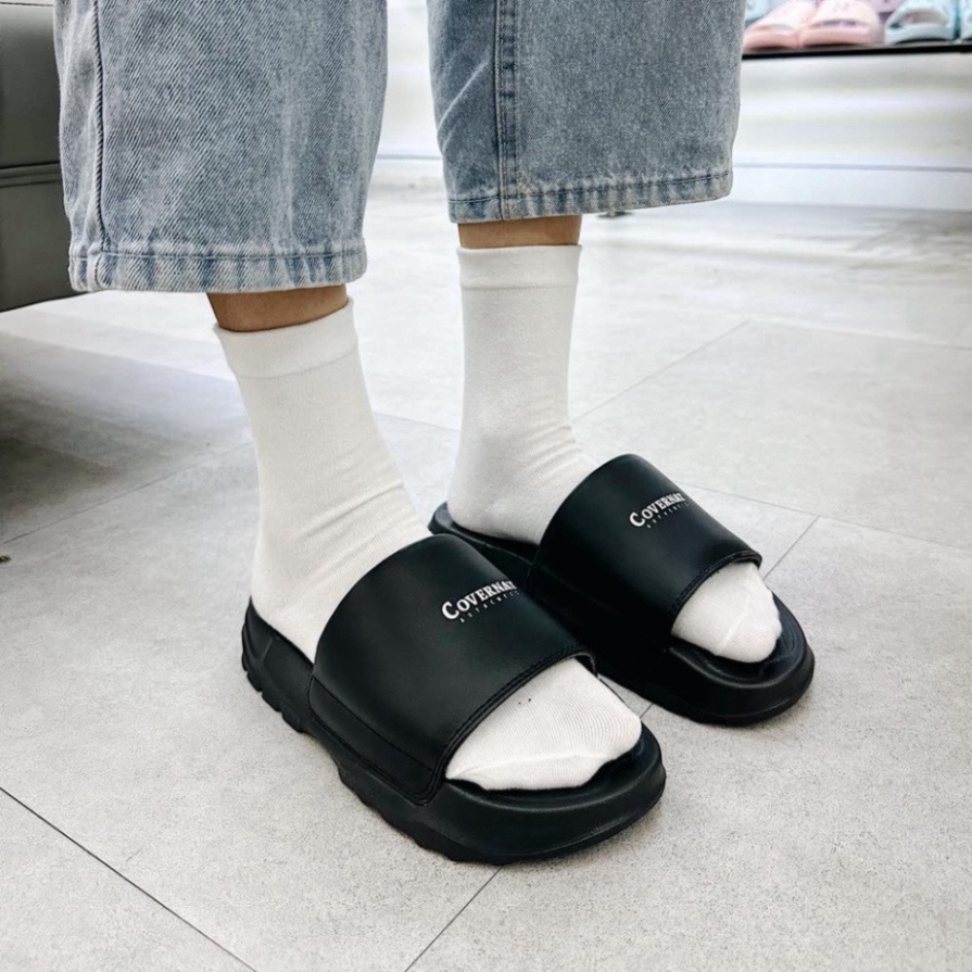 Dép NAM NỮ quai ngang in chữ COVERnát cao cấp siêu nhẹ, tăng chiều cao 4cm, mẫu mới nhất, chống trơn trượt siê