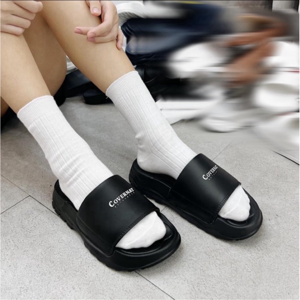 Dép NAM NỮ quai ngang in chữ COVERnát cao cấp siêu nhẹ, tăng chiều cao 4cm, mẫu mới nhất, chống trơn trượt siê