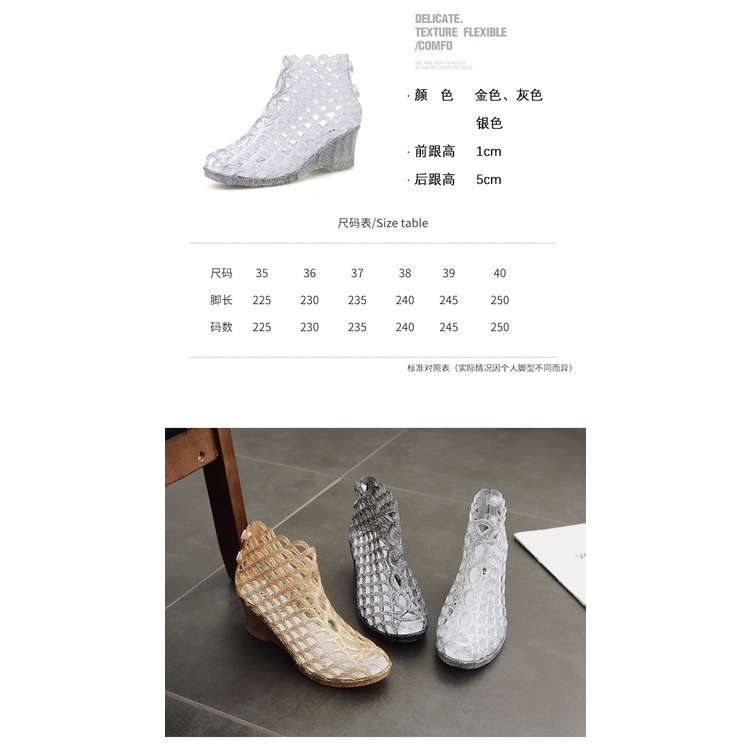 Giày Sandal Nhựa Dẻo Cao Gót Hở Mũi Phong Cách Retro Cho Nữ