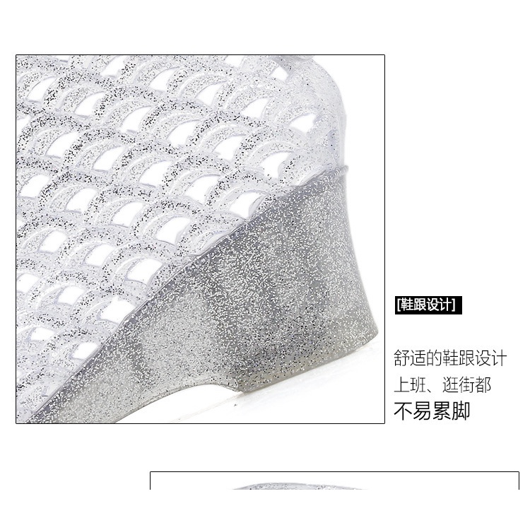 Giày Sandal Nhựa Dẻo Cao Gót Hở Mũi Phong Cách Retro Cho Nữ