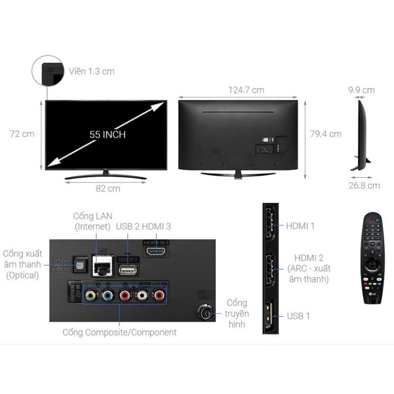 KM Smart Tivi LG 4K 55 inch 55UM7400PTA( Hàng tồn kho Bảo hành chính hãng 2 năm) chatluong | BigBuy360 - bigbuy360.vn