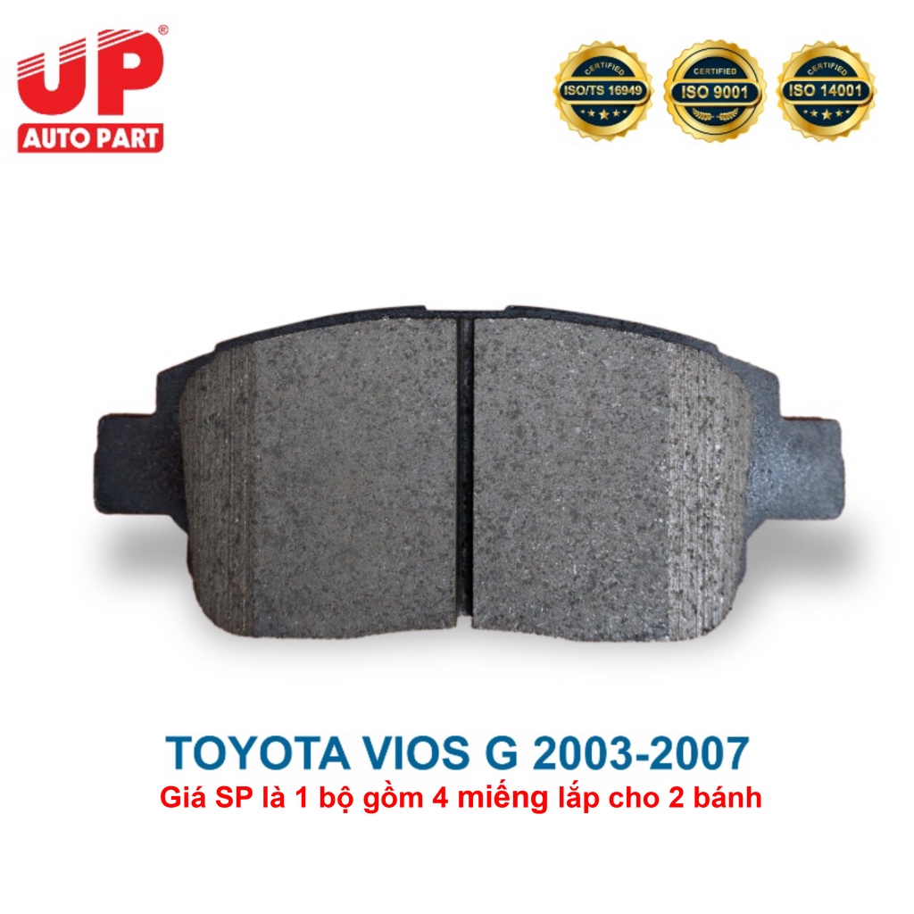 Má phanh bố thắng đĩa trước ô tô TOYOTA VIOS G 2003-2007