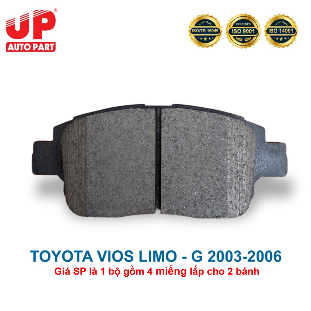 Má phanh bố thắng đĩa trước ô tô TOYOTA VIOS LIMO - G 2003-2006