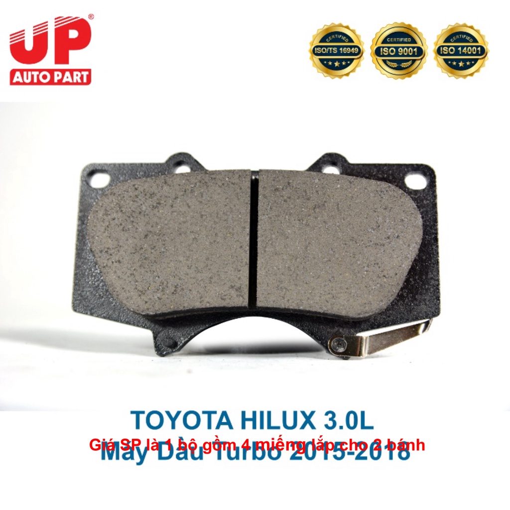 Má phanh bố thắng đĩa trước ô tô TOYOTA HILUX 3.0L Máy Dầu Turbo 2015-2018