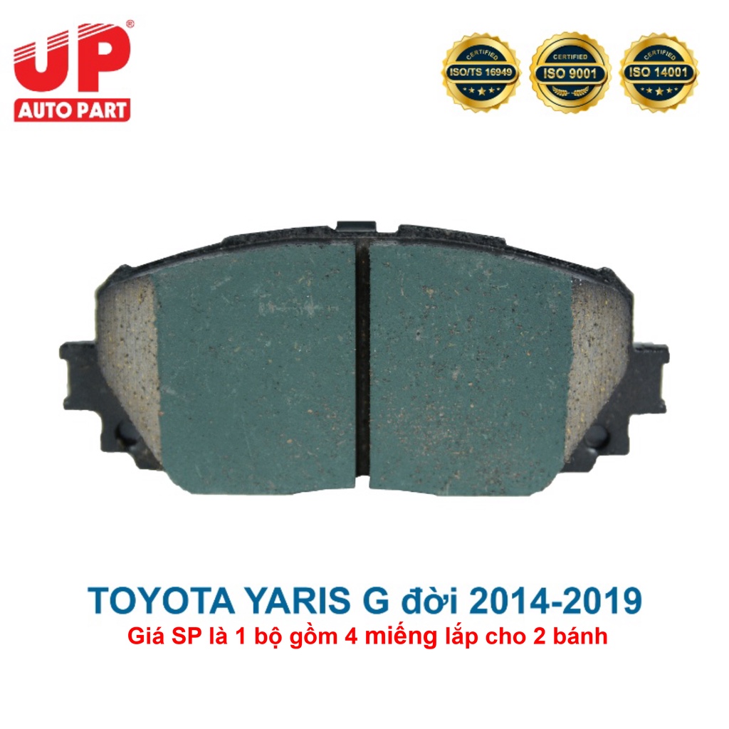 Má phanh bố thắng đĩa trước ô tô TOYOTA YARIS G đời 2014-2019