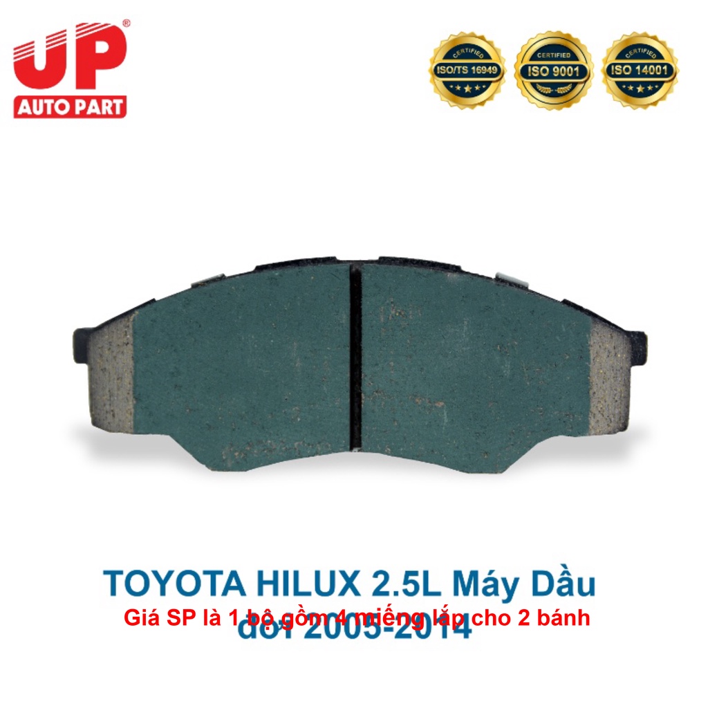 Má phanh bố thắng đĩa trước ô tô TOYOTA HILUX 2.5L Máy Dầu đời 2005-2014