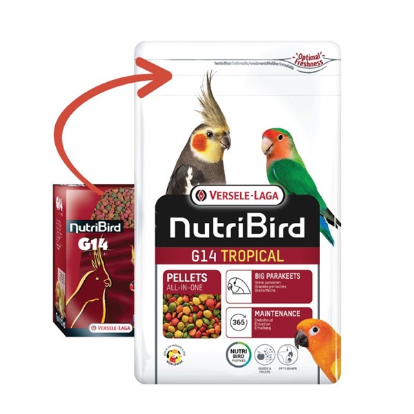 Hạt Trái Cây Cho Vẹt Nhỏ Nutribird G14 Tropical Versele Laga 1kg