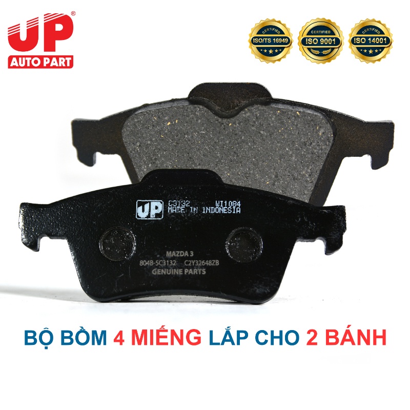 Má phanh bố thắng đĩa sau ô tô Mazda 3-3S 2004 đến 2013