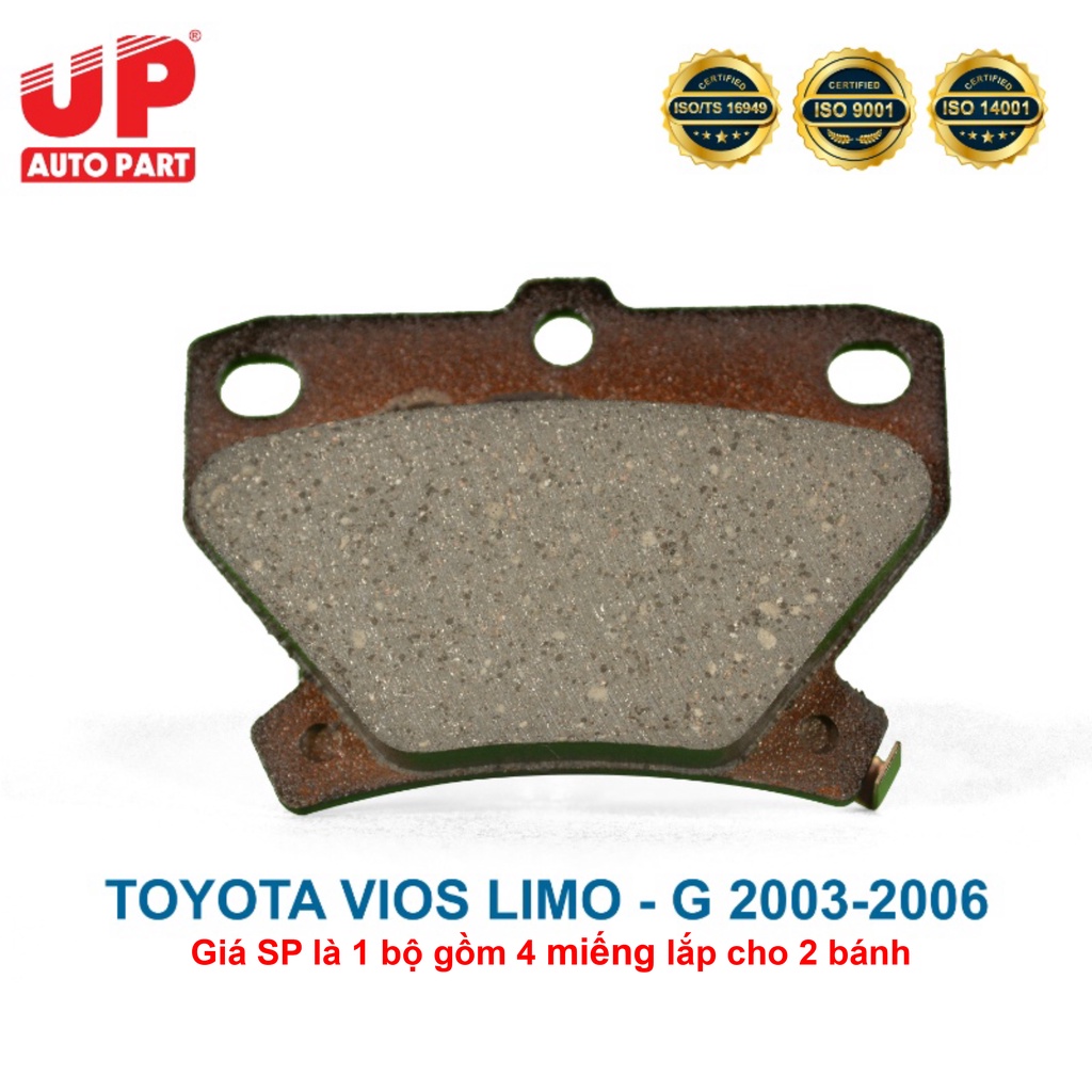 Má phanh bố thắng đĩa sau ô tô TOYOTA VIOS LIMO - G 2003-2006