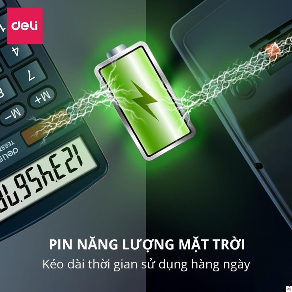 Máy Tính Tiền 12 Số Chống Trượt Deli- Máy Tính Cầm Tay Số Lớn Bấm Dễ Dàng Tiện Lợi Dùng Trong Văn Phòng  - TE837C ,