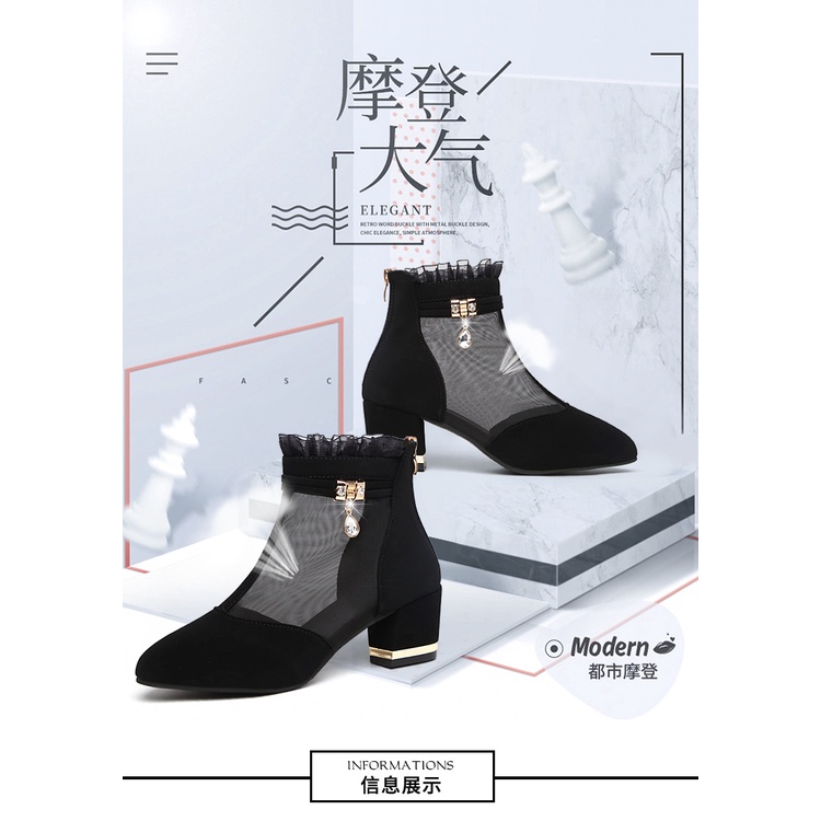 [Da Mềm Cao Cấp] Giày Sandal Đế Vừa Phối Lưới Rỗng Thoáng Khí Phong Cách Xuân Hè Mới Cho Nữ