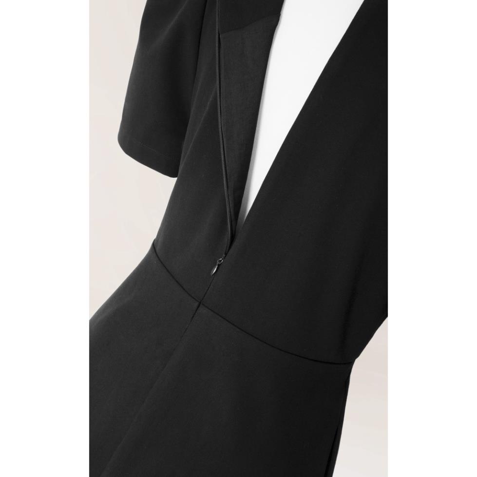 Đầm Katosa Tay Bồng 1 Màu Đen, Chất Vải Tây Cao Cấp Co Dãn Tốt Ít Nhăn Mặc Thoải Mái