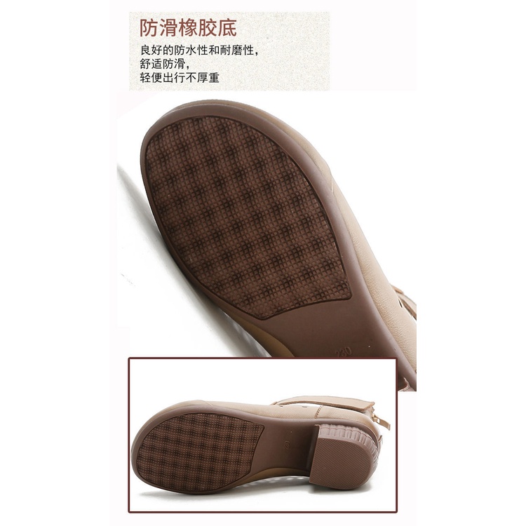 Giày Sandal Cao Gót Da Thật Mềm Đục Lỗ Thoáng Khí Thời Trang Mùa Hè 2023 Cho Nữ