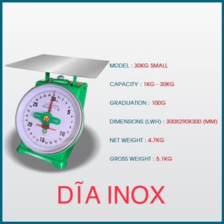 Cân đồng hồ lò xo 30kg 20kg 15kg 12kg Bến Thành dĩa inox