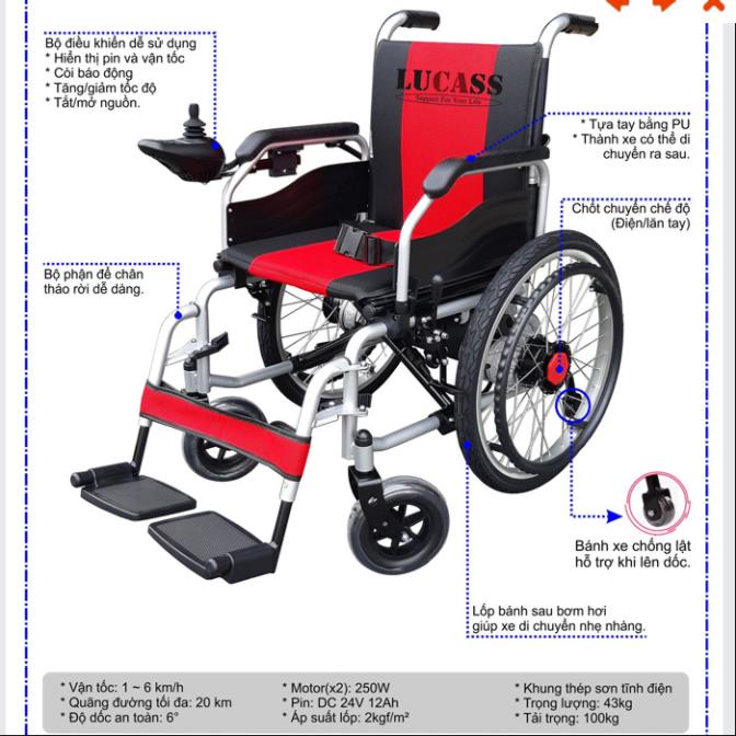 Xe Lăn Điện LUCASS XE-110A- Hàng chính hãng