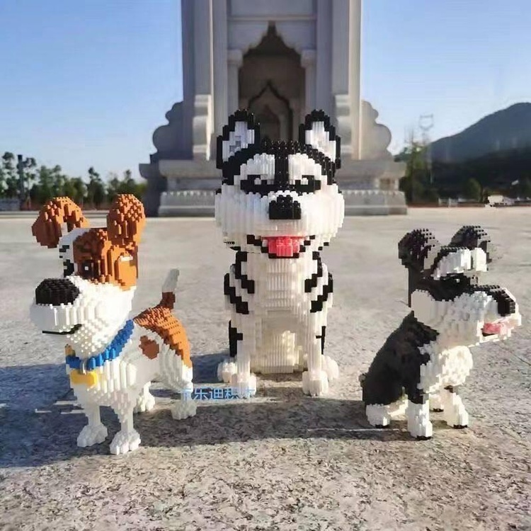 Bộ Đồ Chơi Lắp Ráp Le go Hình Chú Chó Husky Shiba Corgi Mike Dễ Thương