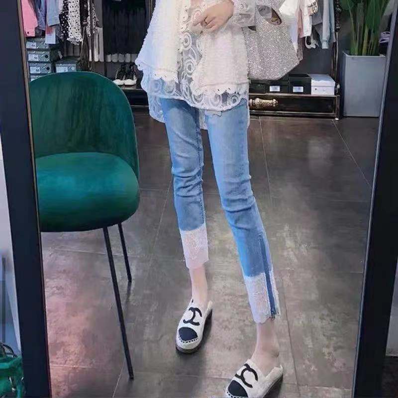 Quần Jean Nữ Lưng Cao Có Khóa Kéo Phong Cách Hàn Quốc Mới