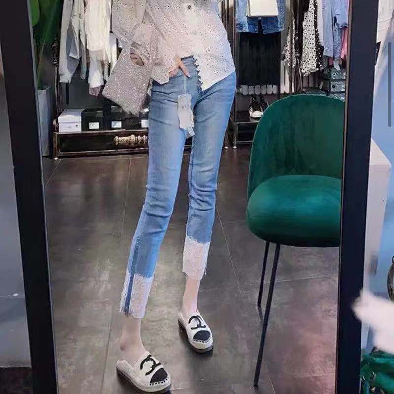 Quần Jean Nữ Lưng Cao Có Khóa Kéo Phong Cách Hàn Quốc Mới