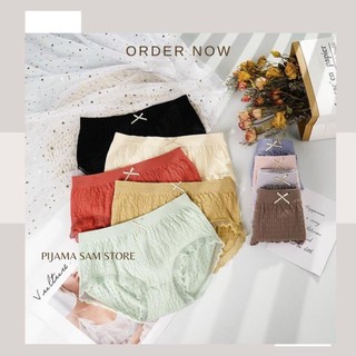 Set 5 Quần Lót Nữ Cotton Viền Ren Nhăn Co Giãn Siêu Thấm