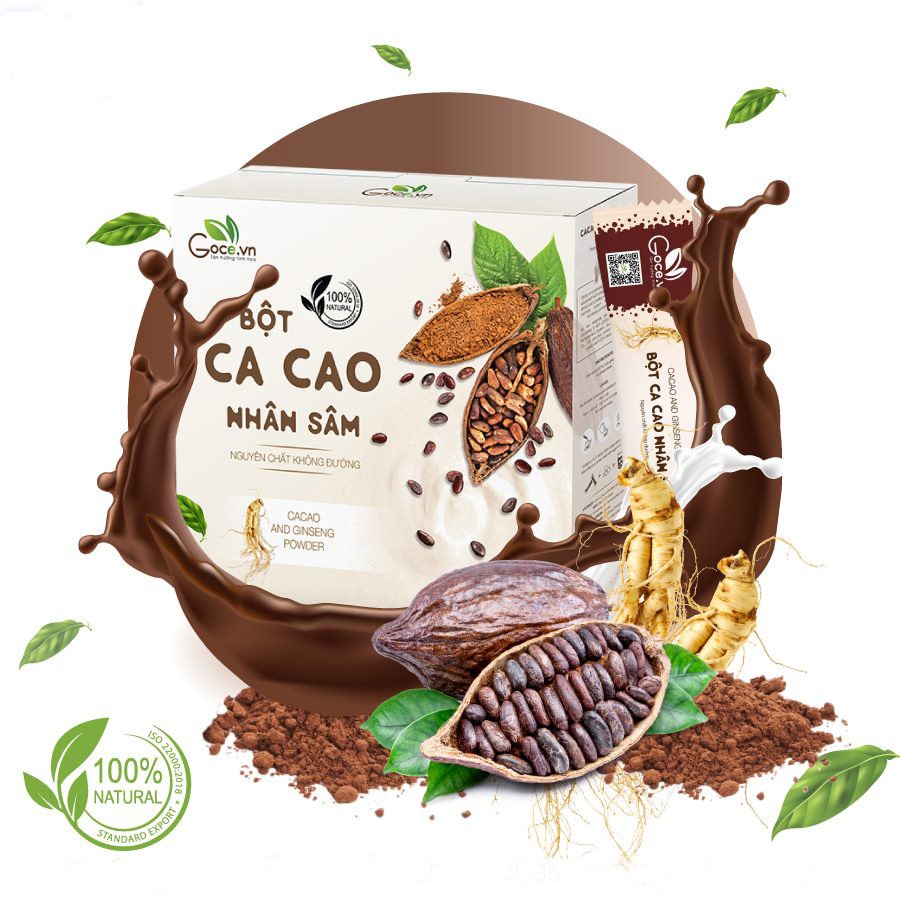 Bột ca cao nhân sâm Goce – 180g (18 gói x 10g)