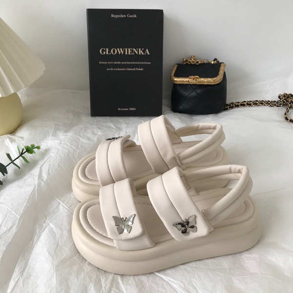 Dép nữ nơ nơ dày đáy dày thể thao giải trí ma thuật dán