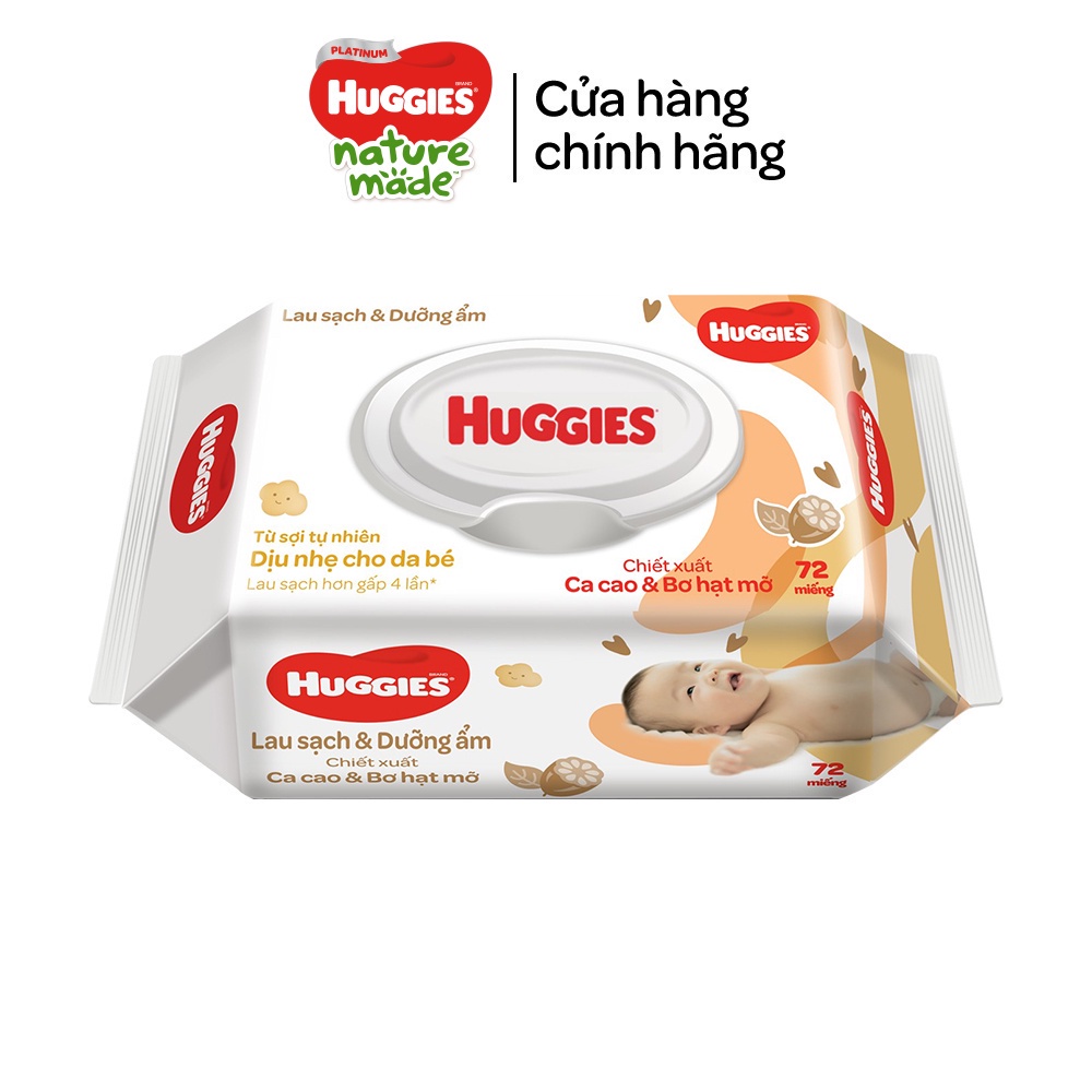 Thùng 12 gói khăn giấy ướt có mùi cho trẻ sơ sinh HUGGIES (Gói 72 tờ)