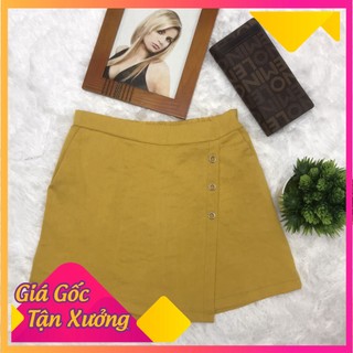 Quần giả váy cạp chun, quần short nữ vải đũi mềm, thoáng mát mkc