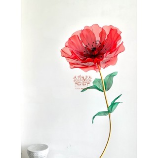 1 trụ hoa poppy đỏ 1.5m